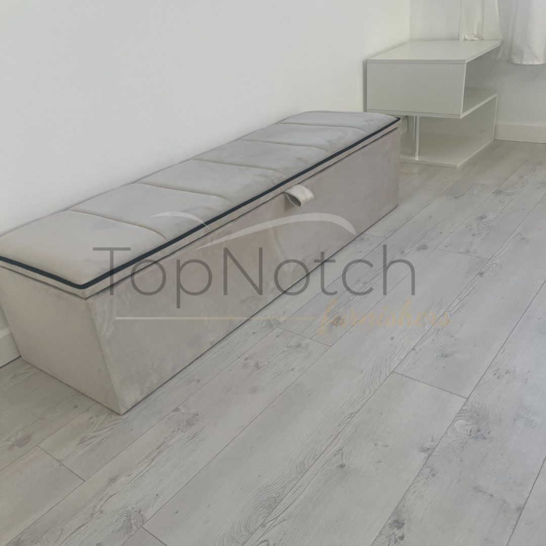 Ottoman Storage Box with Black Piping