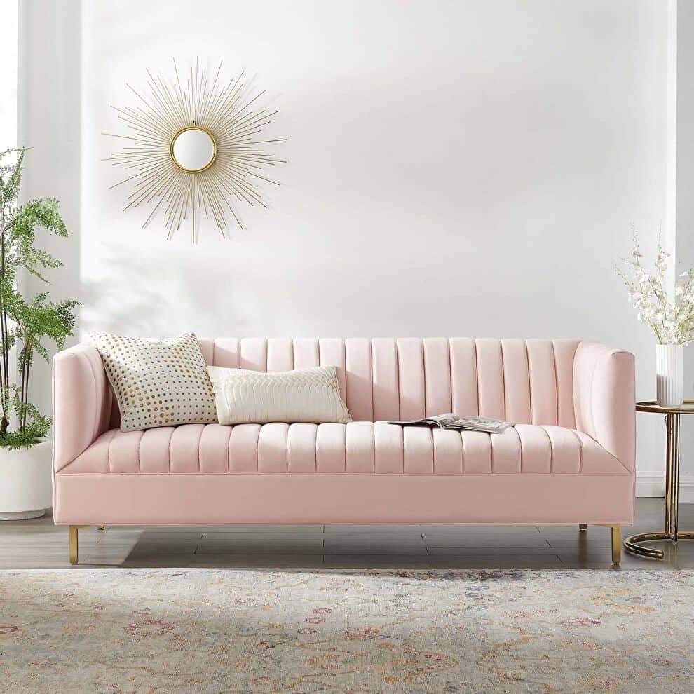 Panel Style Sofa Set With Arm Chair