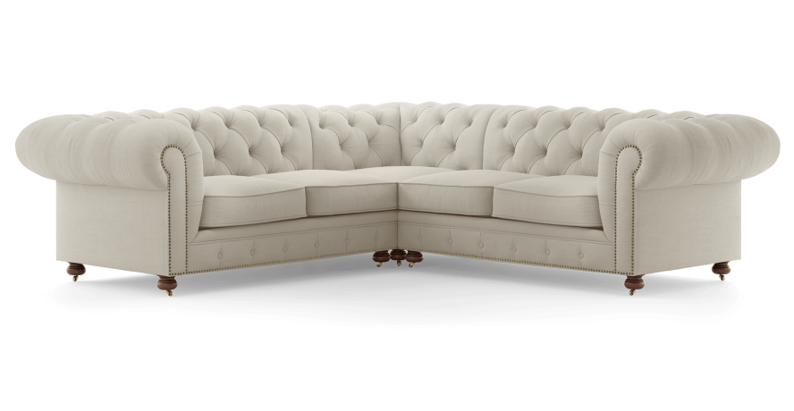 Chesterfield Plain Seats Corner Sofa - Image 2