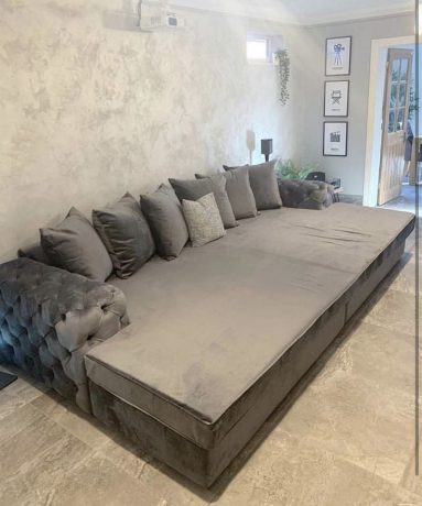 CUSTOM SIZE CINEMA SOFA BED / TV SOFA WITH CHESTERFIELD SIDES - Image 2